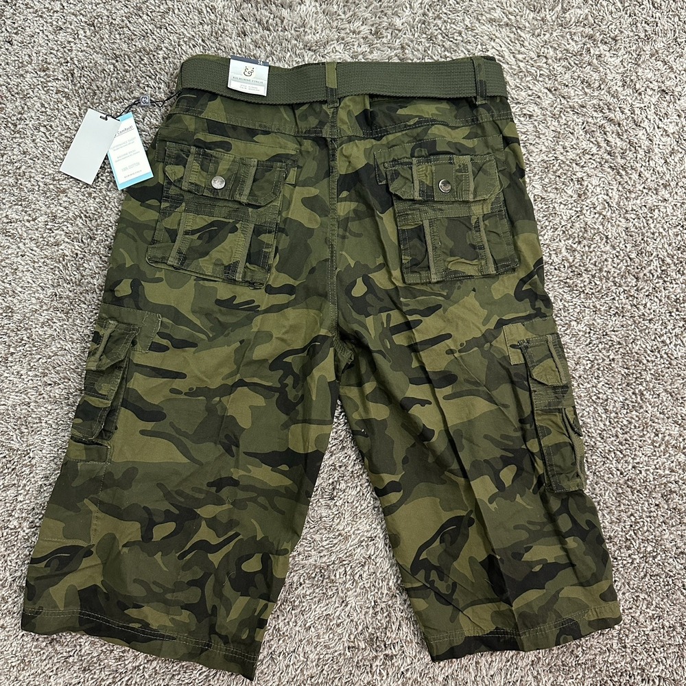Kilburne Finch Shorts Mens 38 Green Woodland Camo Cargo Canvas Baggy Utility New